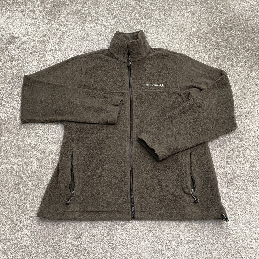 Columbia Steens Mountain Fleece Jacket Mens Small Brown Full Zip Outdoor Hiking